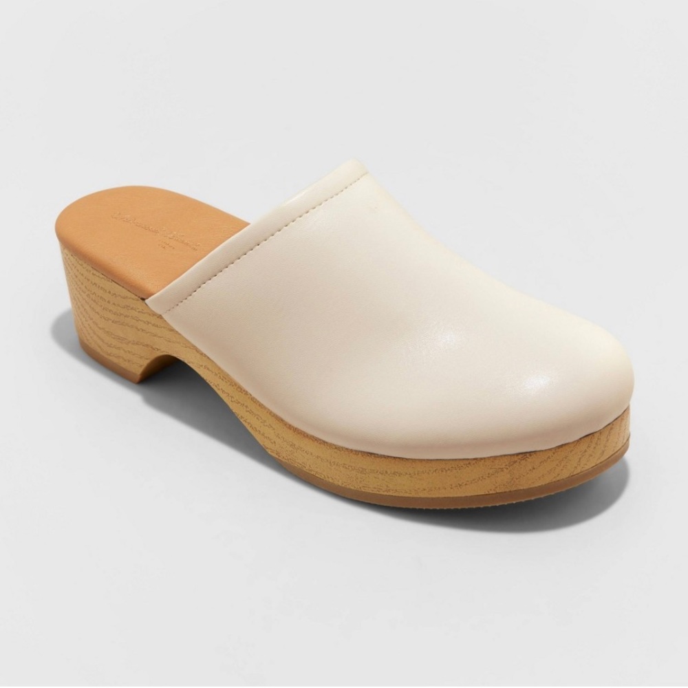 Universal Thread Magnolia Heeled Mules Clogs - Cream Ivory